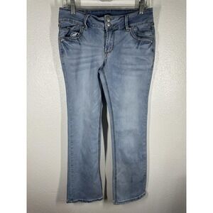 Flamingo Jeans Womens Medium Blue Straight Leg Light Wash Stretch Denim Casual